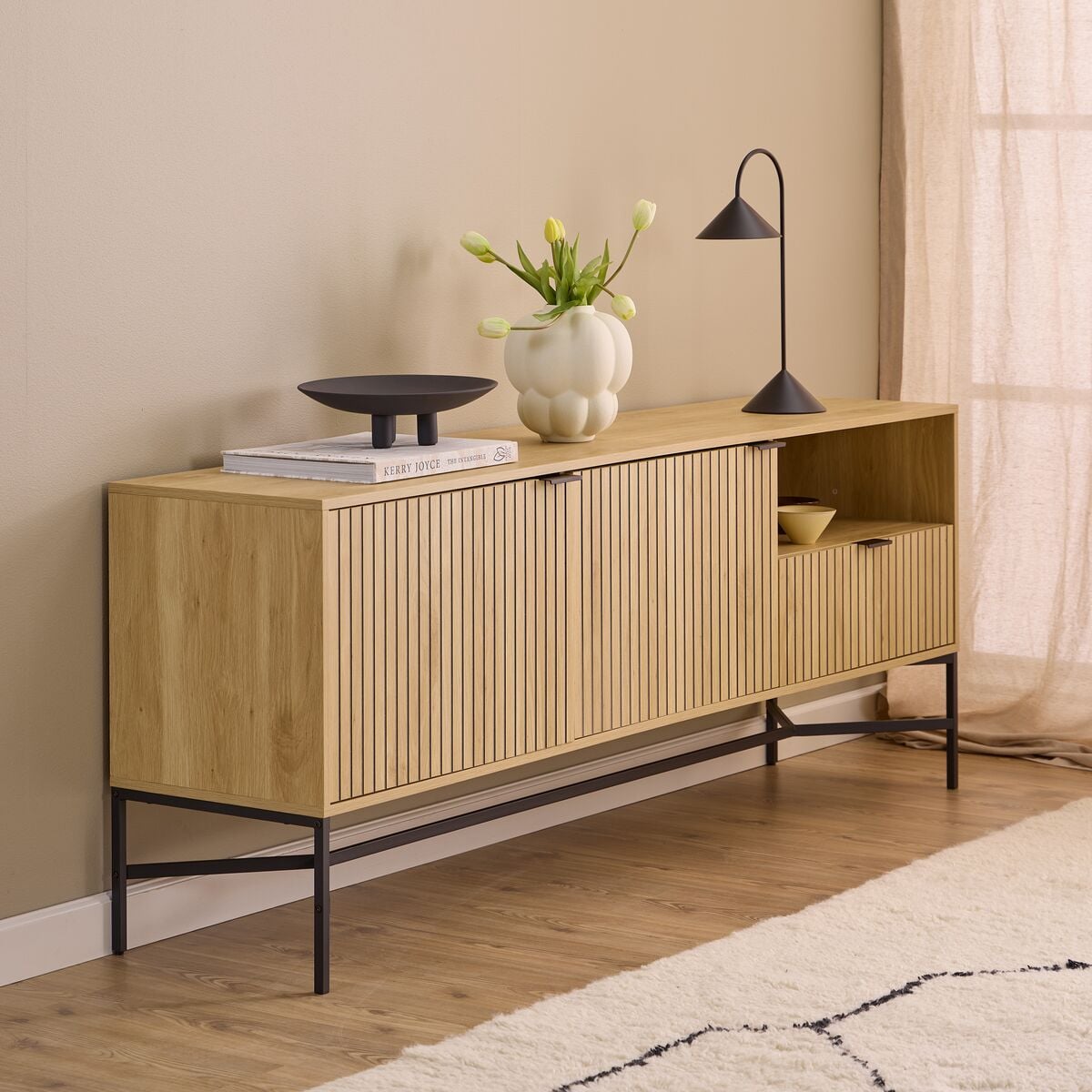 Veke Jaipur senkki 180x40x70 cm tammi